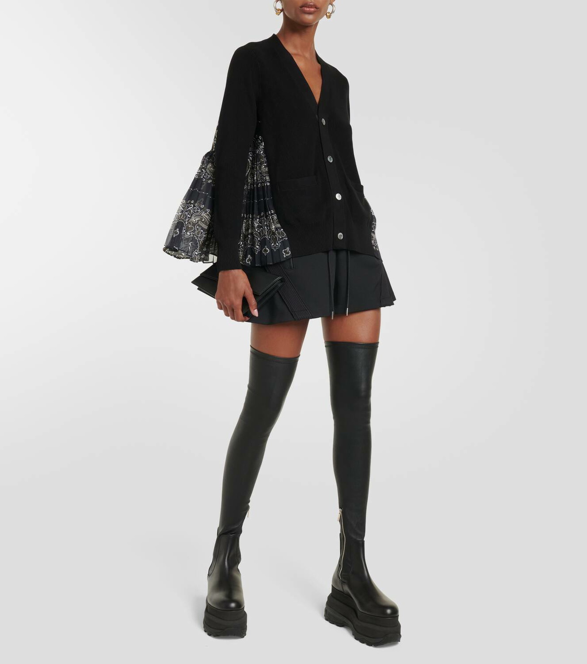 Sacai Bandana-printed cotton cardigan Sacai
