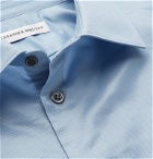 Alexander McQueen - Slim-Fit Colour-Block Cotton-Blend Satin-Twill Shirt - Blue