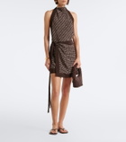 SIR Astrid printed open-back minidress