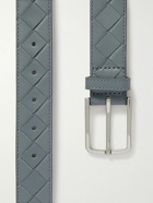 Bottega Veneta - 3cm Intrecciato Leather Belt - Gray