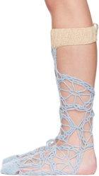 nastyamasha SSENSE Exclusive Blue Crochet Floral Socks