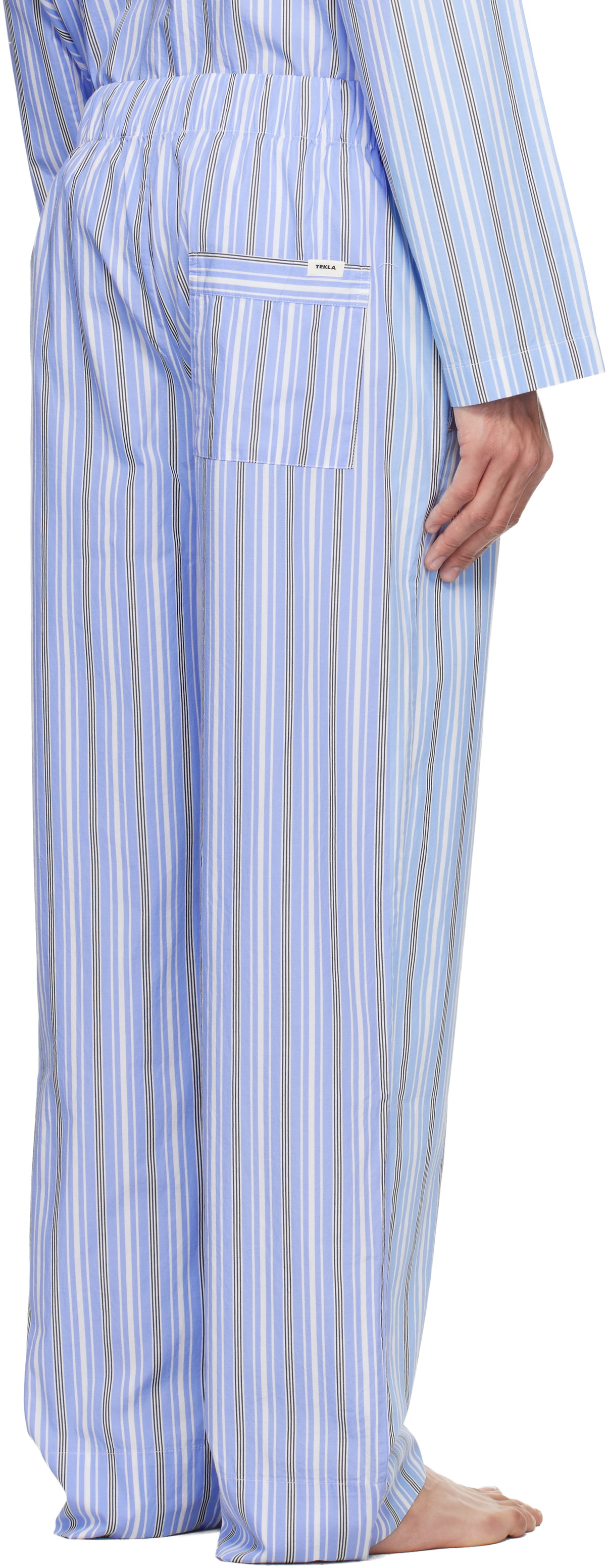 Tekla Blue & White Poplin Pyjama Pants