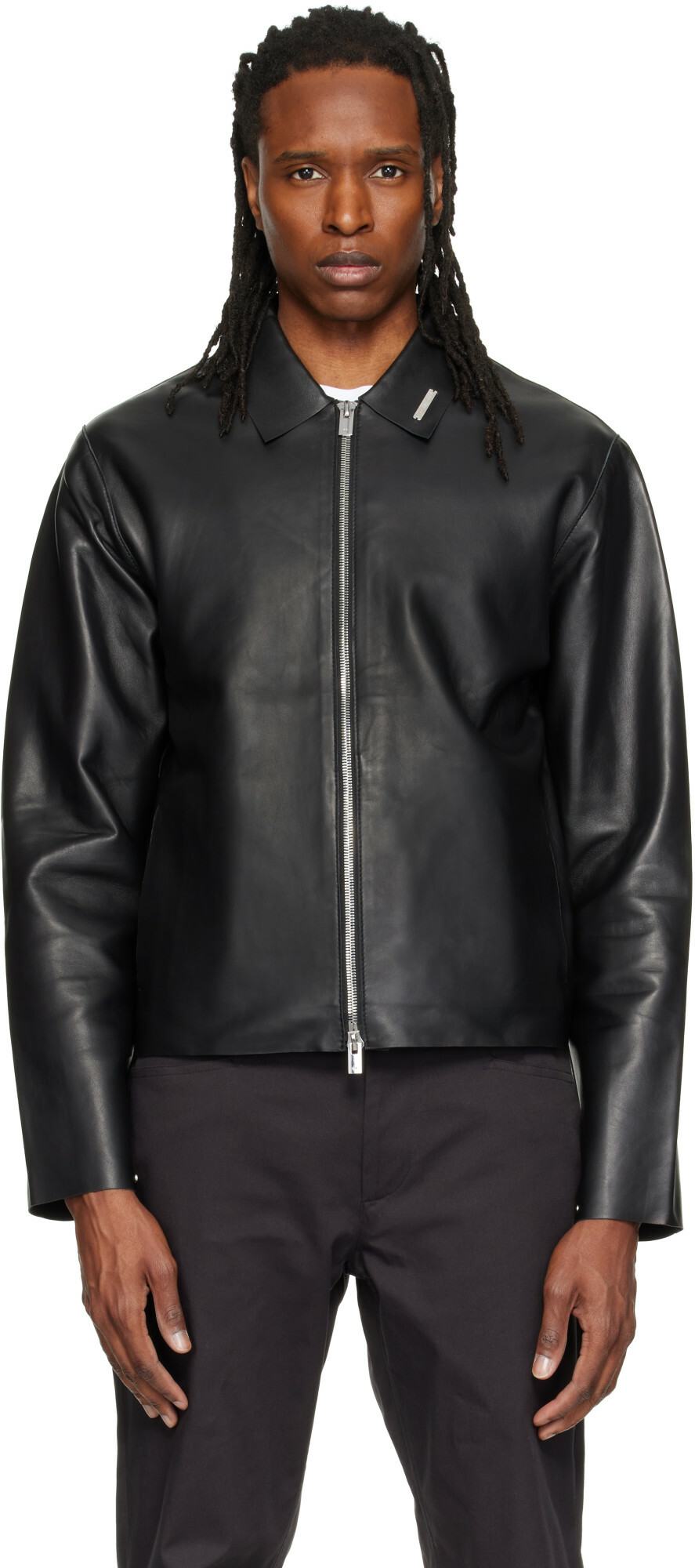 HELIOT EMIL Black Tremor Leather Jacket