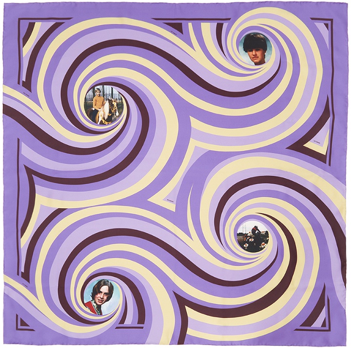 Photo: Raf Simons Purple Silk Spiral Print Scarf