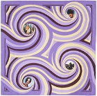 Raf Simons Purple Silk Spiral Print Scarf
