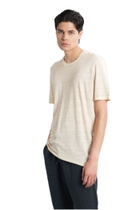 120% Lino T-shirt In Beige Linen