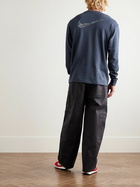 Nike - Sportswear M90 Logo-Embroidered Modal and Cotton-Blend Jersey T-Shirt - Blue