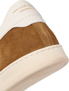 OFFICINE CREATIVE - Kombo Leather-Trimmed Suede Sneakers - Brown