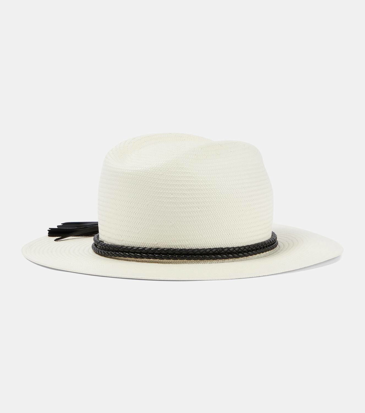 ハット MAX MARA ELFI HAT Max Mara Elfi leather-trimmed straw boater hat Max Mara