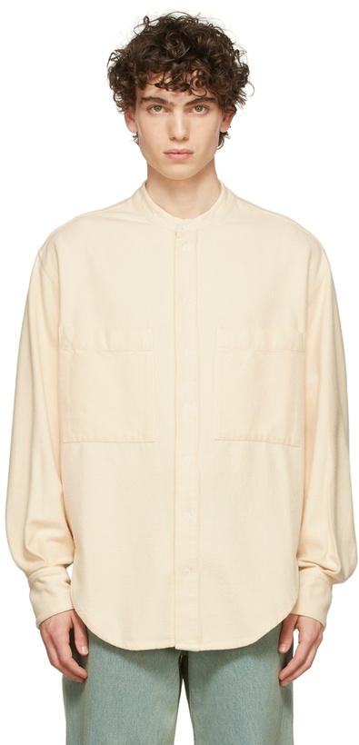 Photo: Eckhaus Latta Beige Snap Button Down Shirt