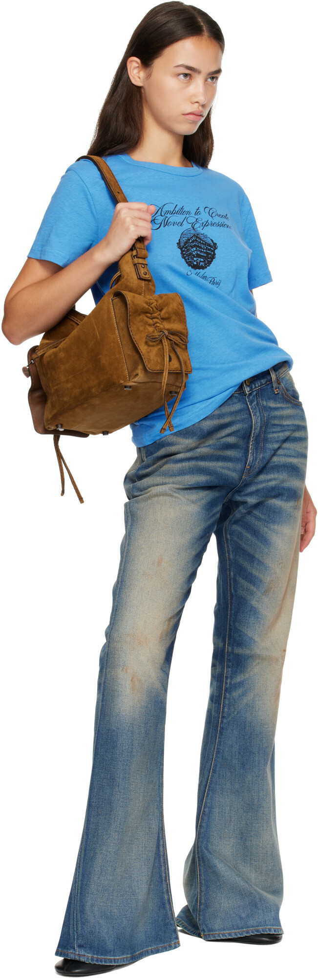Acne Studios Tan Multipocket Suede Bucket Bag