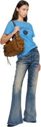 Acne Studios Tan Multipocket Suede Bucket Bag