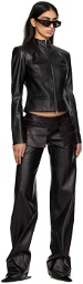 Aya Muse Black Etica Faux-Leather Trousers