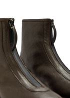 Legres Grained Leather Ankle Boots Brown