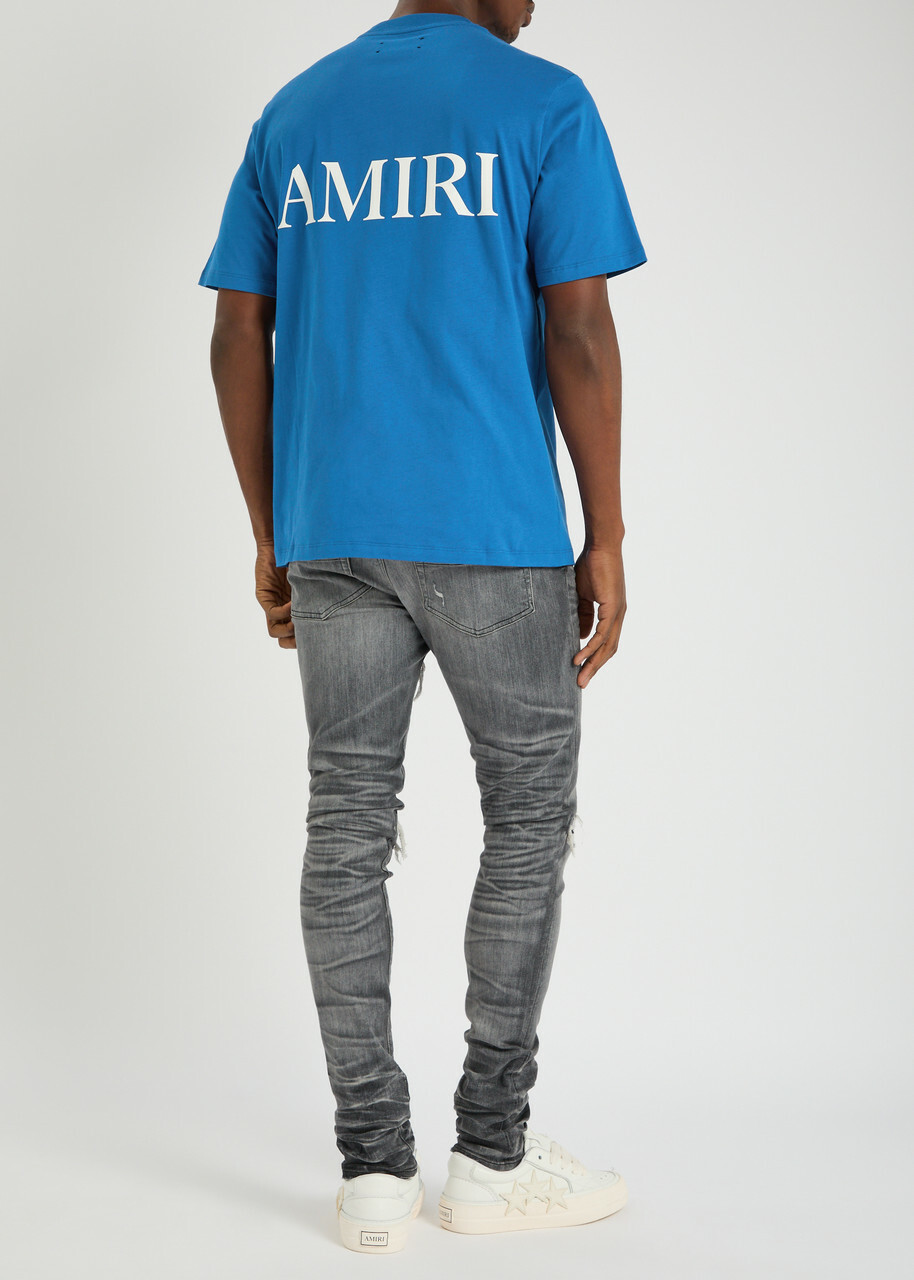 Amiri washed t-shirt vertical letterprinting short sleeves