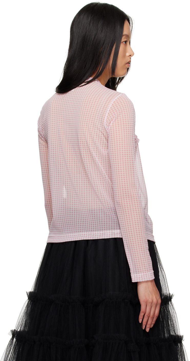 Noir Kei Ninomiya Pink Check Long Sleeve T-Shirt Noir Kei Ninomiya