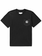 Sacai - Carhartt WIP Logo-Appliquéd Canvas-Trimmed Cotton-Jersey T-Shirt - Black