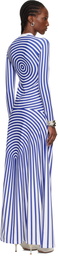 Jean Paul Gaultier White & Blue 'The Long Target' Maxi Dress
