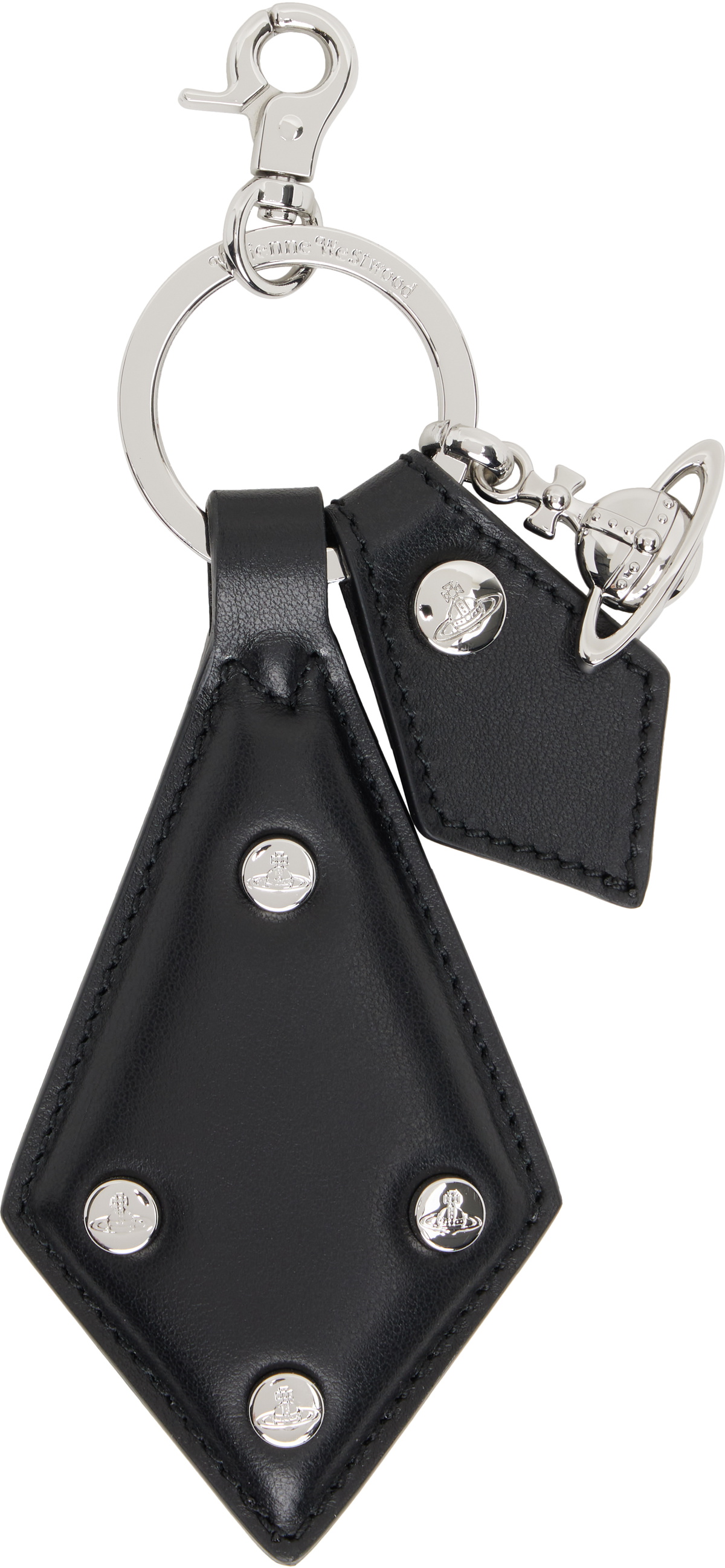 Vivienne Westwood Black & Silver Crocodile Thin Line Orb