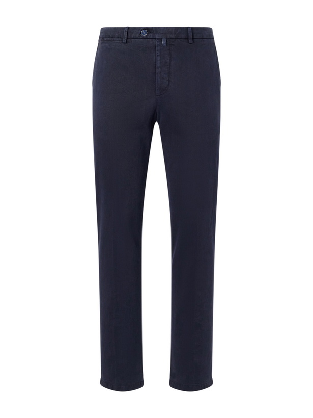 Photo: Kiton - Straight-Leg Lyocell-Blend Trousers - Blue