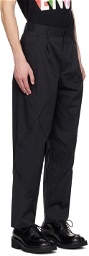 UNDERCOVER Black Paneled Trousers