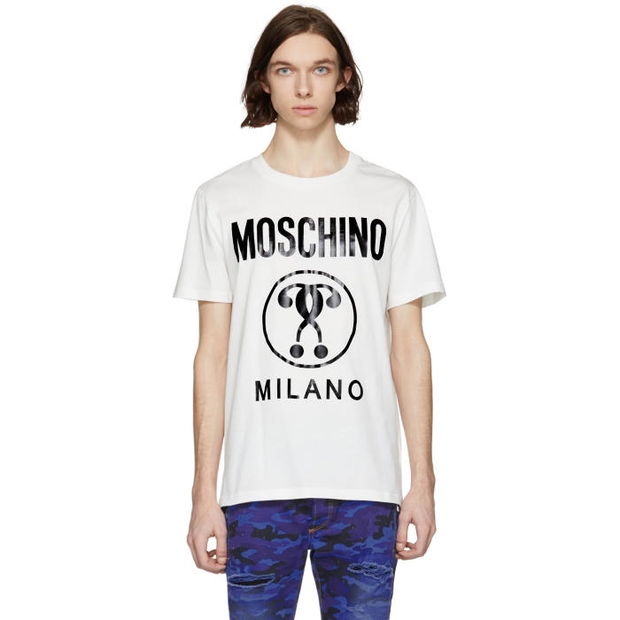 Photo: Moschino White Logo T-Shirt 