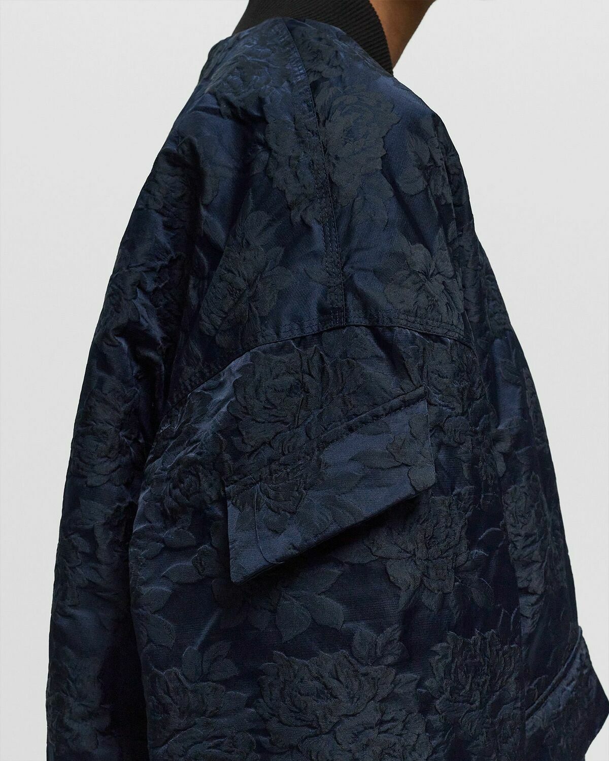 Ganni Botanical Jacquard Bomber Jacket Blue Bomber Jackets