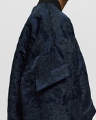 Ganni Botanical Jacquard Bomber Jacket Blue Bomber Jackets