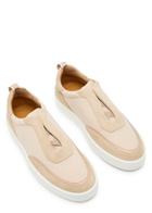 Aurélien Leisure Panelled Suede Sneakers Beige
