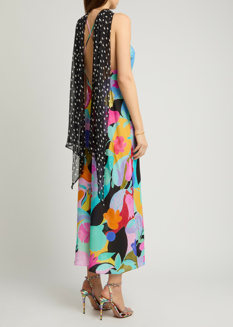 wrap dress midi length Mari Reversible Wrap Dress in Floral Linen – CHRISTINE ALCALAY