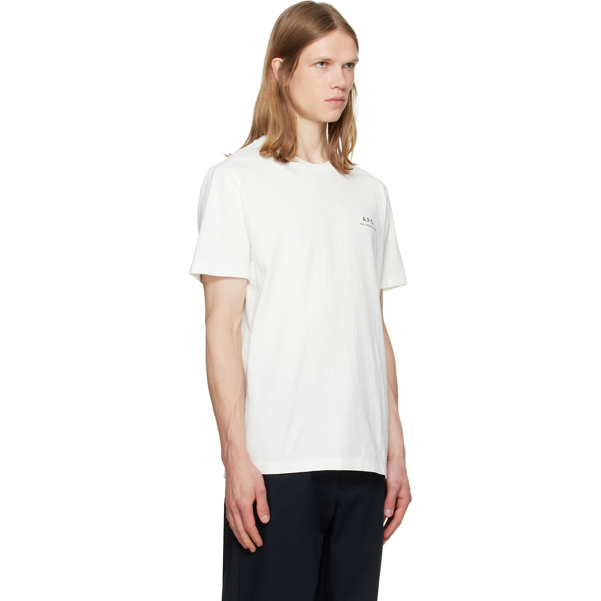 A.P.C. White 'A.P.C. Rue Madame' Logo T-shirt