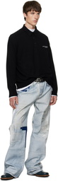 Acne Studios Black Wool Knit Polo