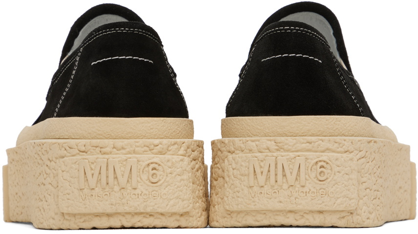MM6 Maison Margiela Black Platform Slip-On Sneakers MM6 