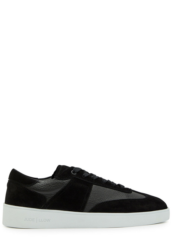 Photo: Jude Llow Pierre Panelled Grained Leather Sneakers Black