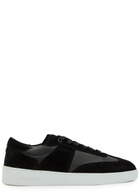 Jude Llow Pierre Panelled Grained Leather Sneakers Black