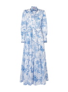 MC2 Saint Barth Woman Long Dress With Toile De Jouy Print