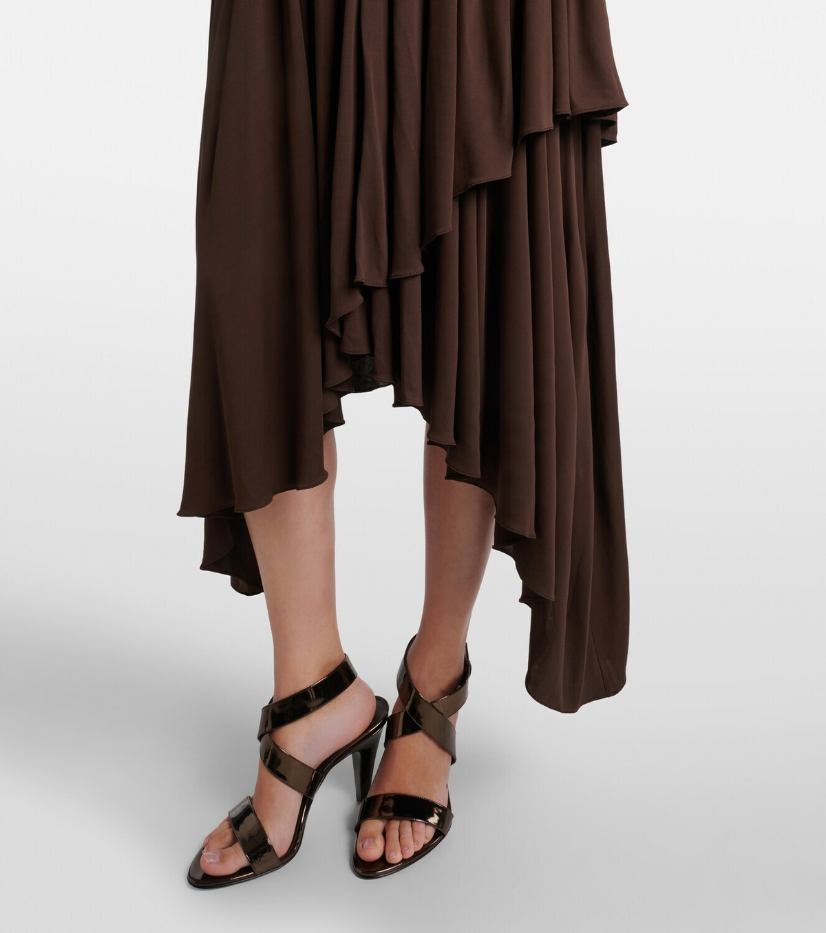 Alaïa Deesse asymmetric jersey midi dress