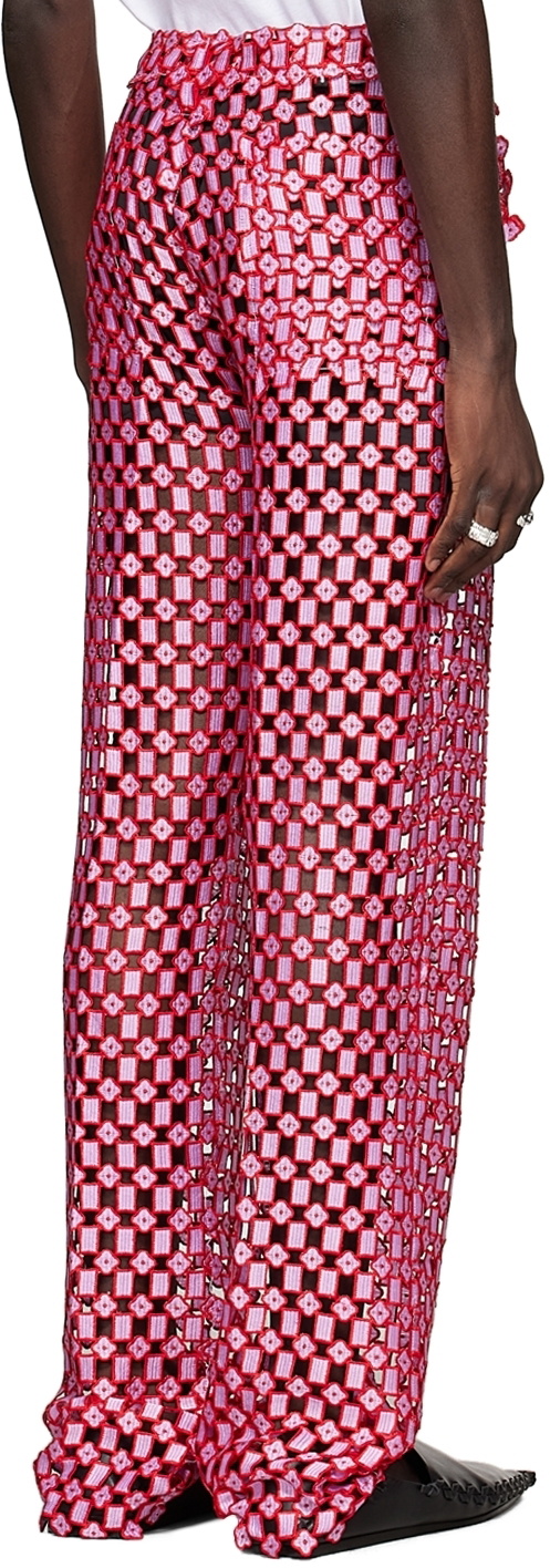 Tokyo James Pink & Red Lace Trousers