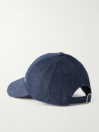 A.P.C. - Fragment Design Casquette Rabbit Logo-Embroidered Denim Baseball Cap - Blue