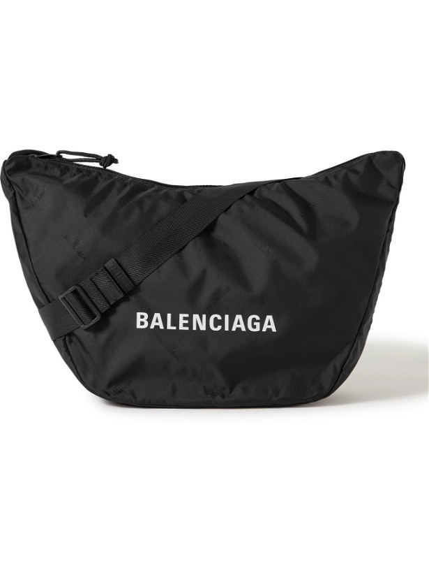 Photo: Balenciaga - Logo-Embroidered Shell Messenger Bag