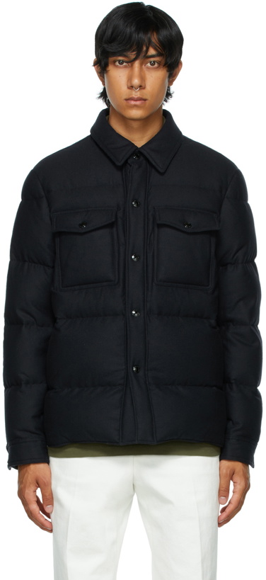 Photo: TOM FORD Navy Down Cashmere & Wool Jacket