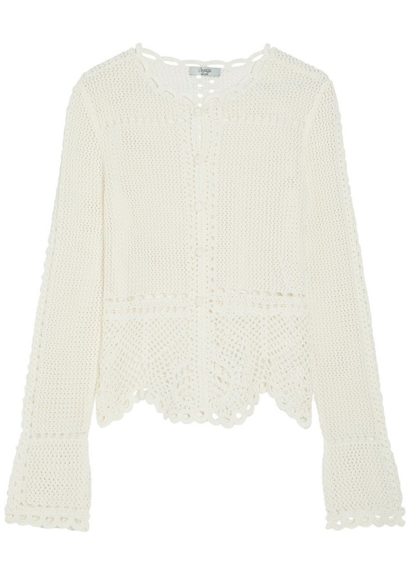 Photo: Erdem Scalloped Crochet Cotton Cardigan Ivory