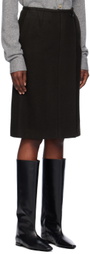 UMBER POSTPAST Brown Wool Felted Midi Skirt