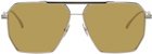 Bottega Veneta Silver Aviator Sunglasses