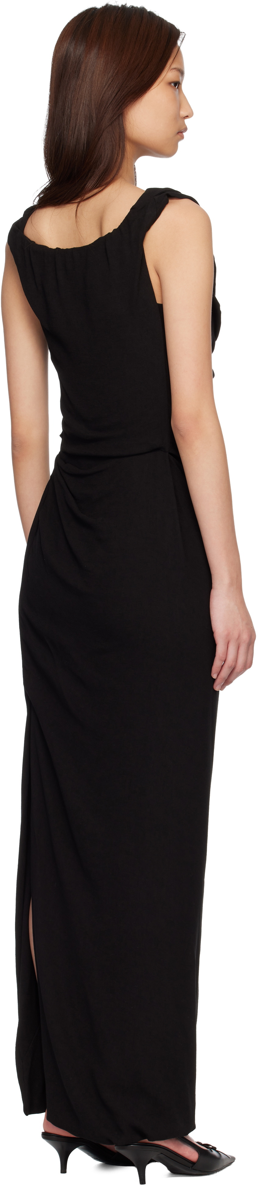 Vivienne Westwood Black Long Ginnie Amber Maxi Dress