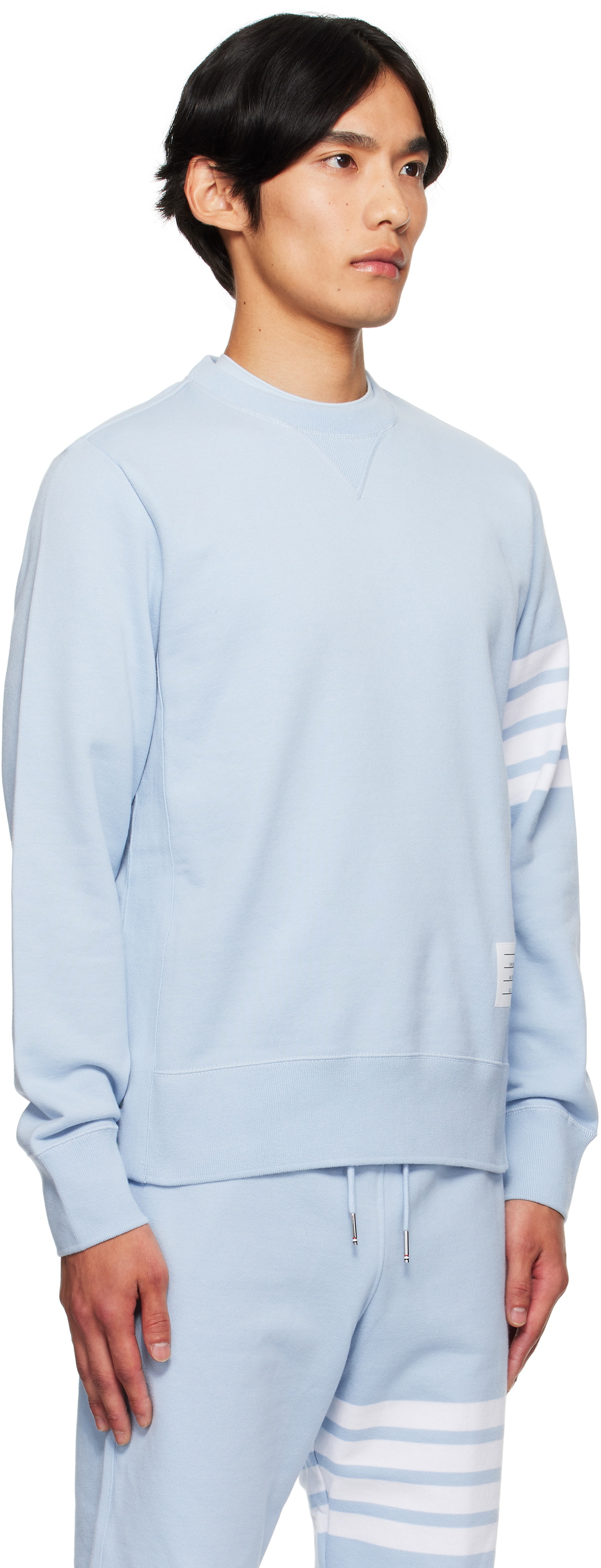 Thom Browne Blue Classic Loopback 4-Bar Sweatshirt