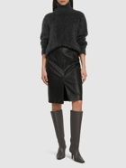 MSGM Faux Leather Midi Skirt