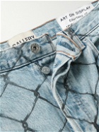 Gallery Dept. - Cage 5001 Slim-Fit Frayed Printed Jeans - Blue