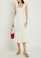 Loveshackfancy Tayleen Pointelle-knit Midi Dress White