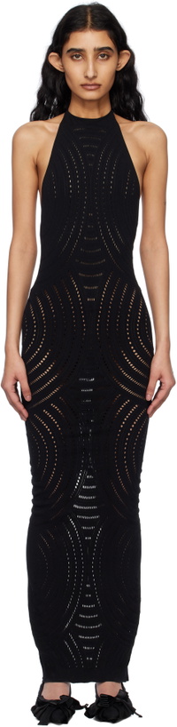 Photo: MISBHV Black Mesh Halter Maxi Dress